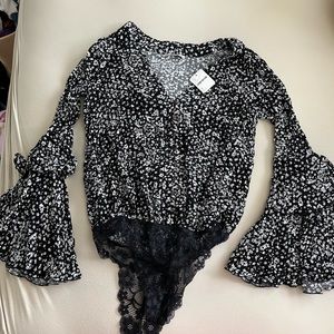 Free People floral body suit NWT